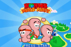 Worms World Party title screen for GameBoy Advance